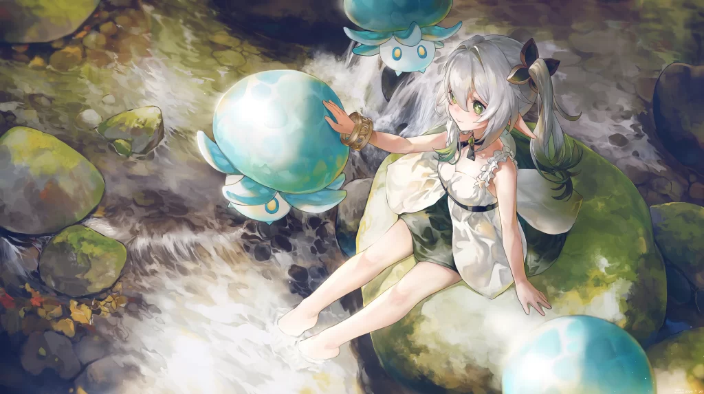 Girl Blue Green Fantasy Nature
