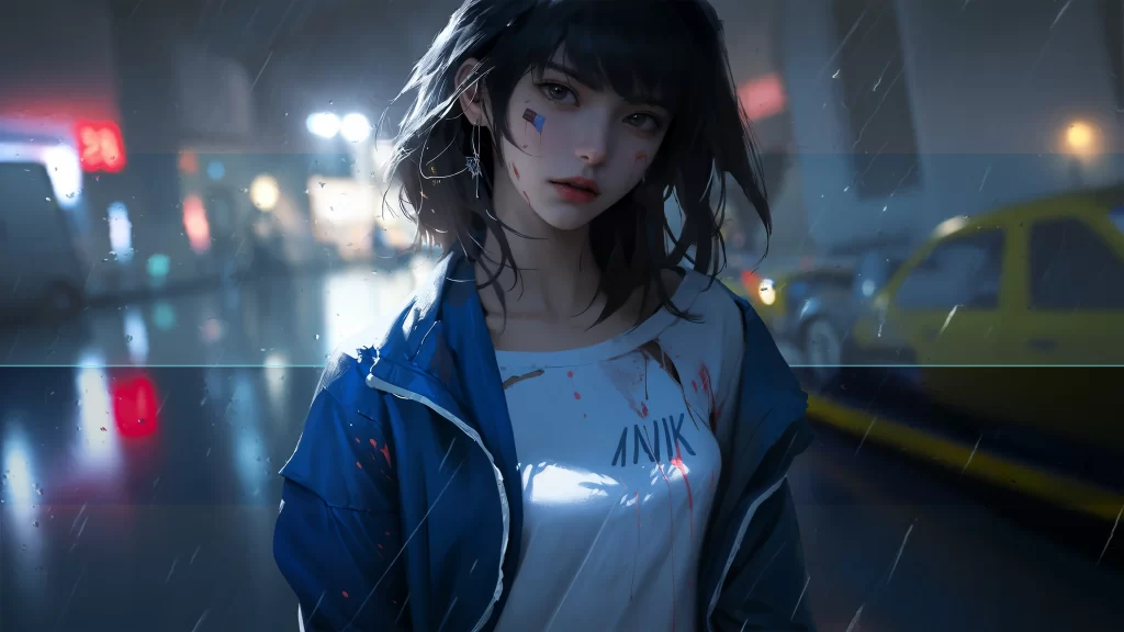Girl Blue White Cyberpunk
