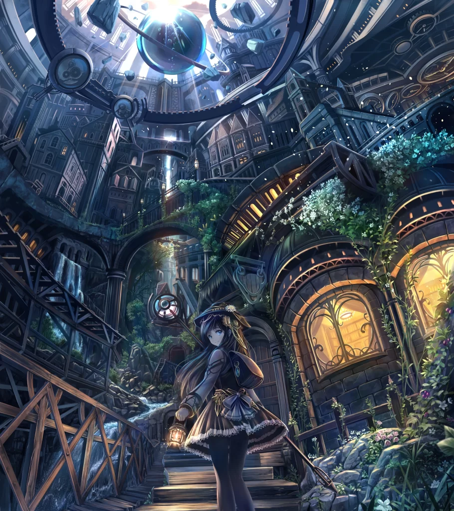 Girl Lantern Fantasy Blue Green Steampunk