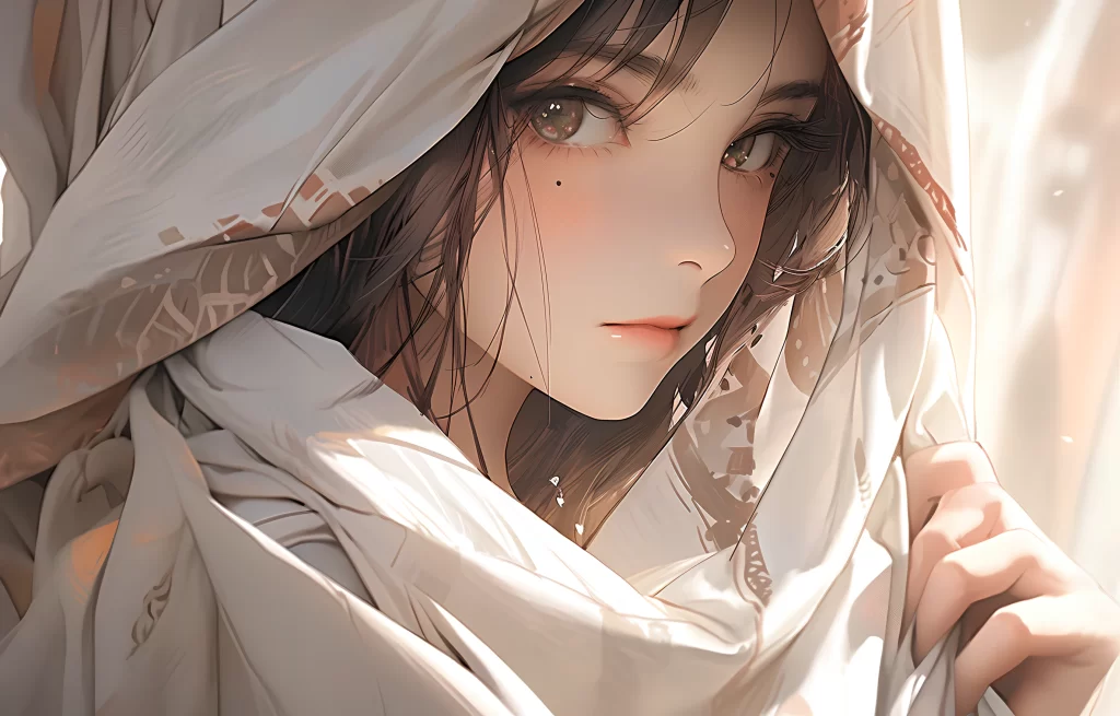 Girl White Brown Pastel