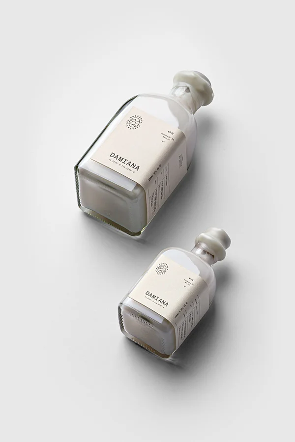Glass Bottle Cream White Minimalist Skincare