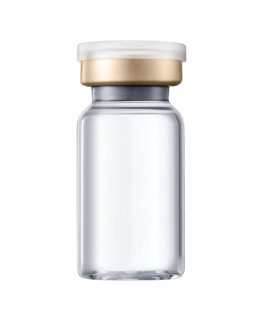 Glass Bottle Gold Cap Clear