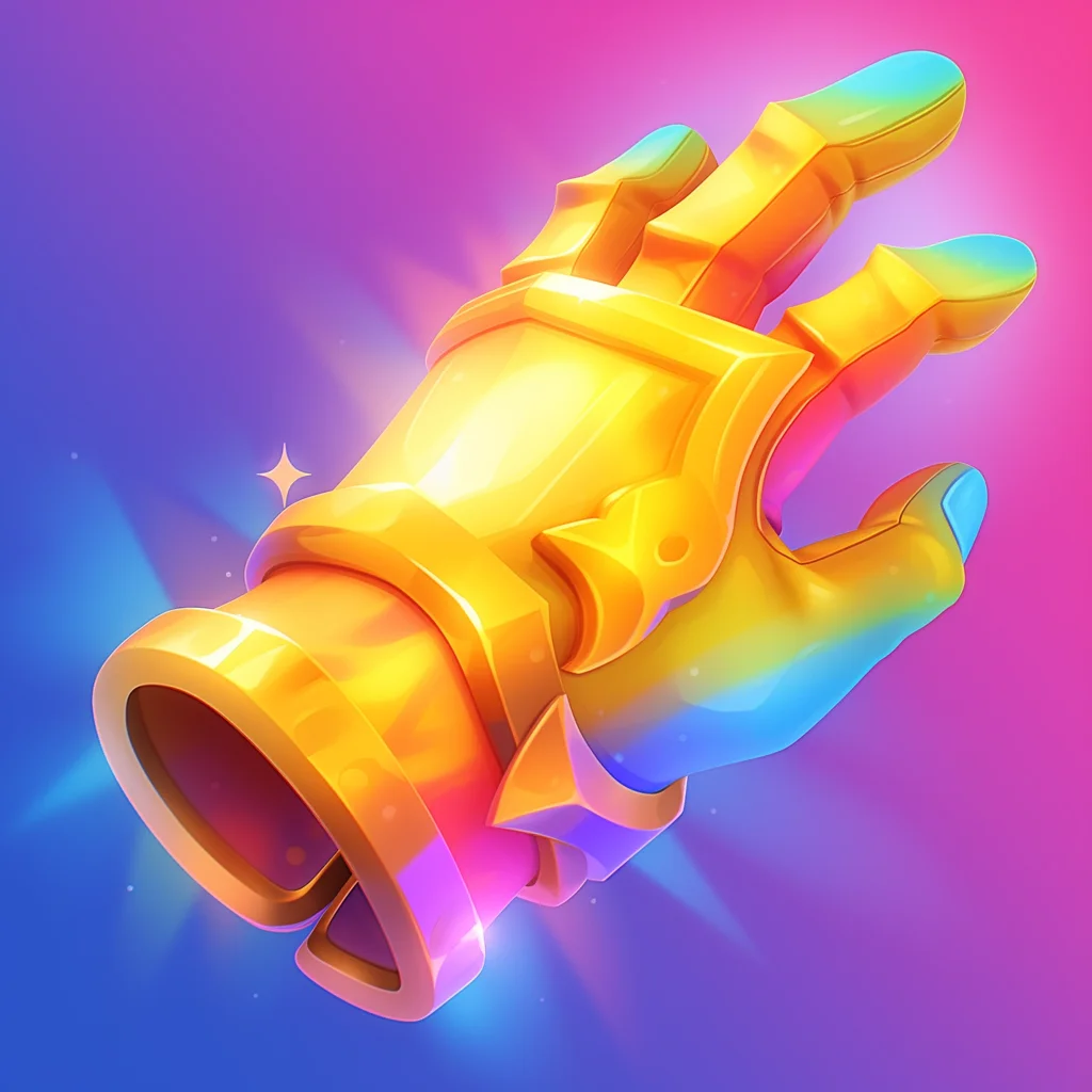 glove golden 3D icon game cartoon cute lovely