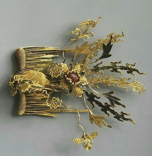 Gold intricate design traditional Japanese art