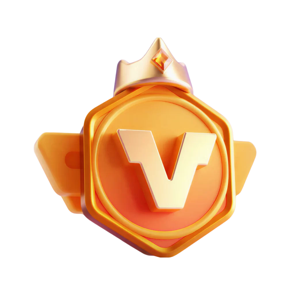 Golden Crown Badge Yellow Orange V