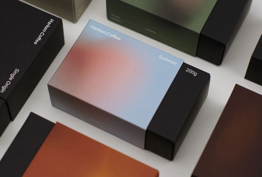 Gradient Coffee Box Black Packaging Summer