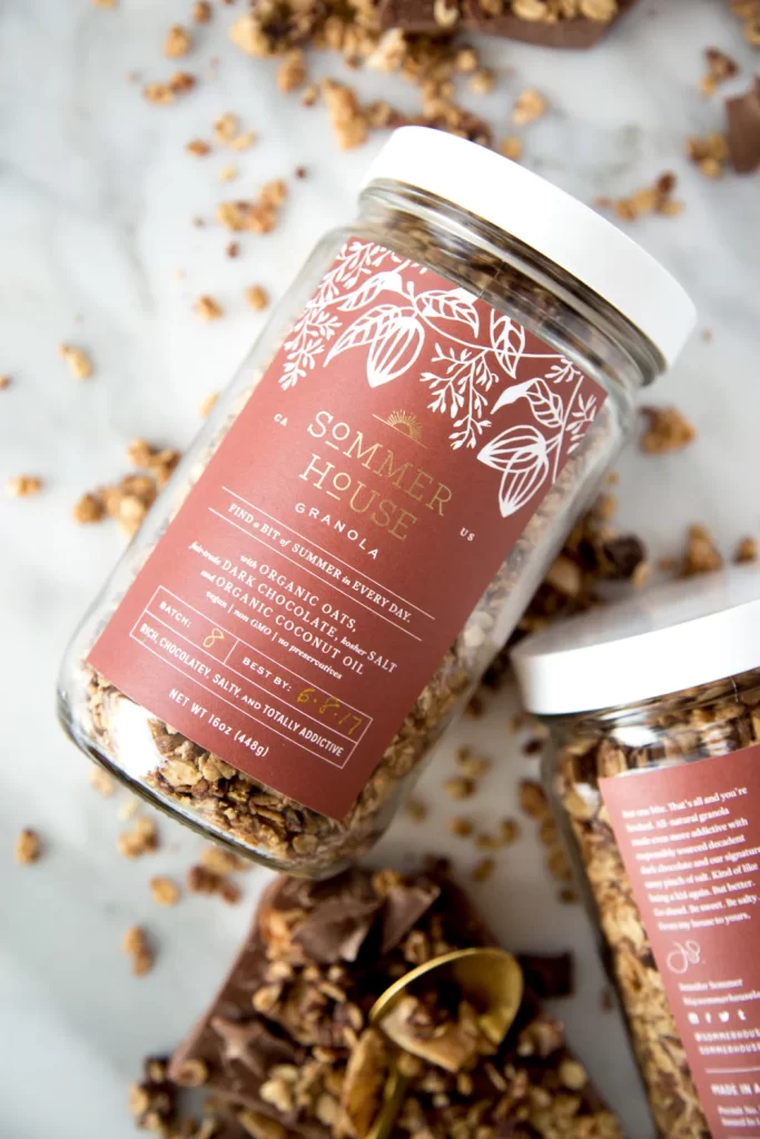 Granola Jar Brown Botanical Design