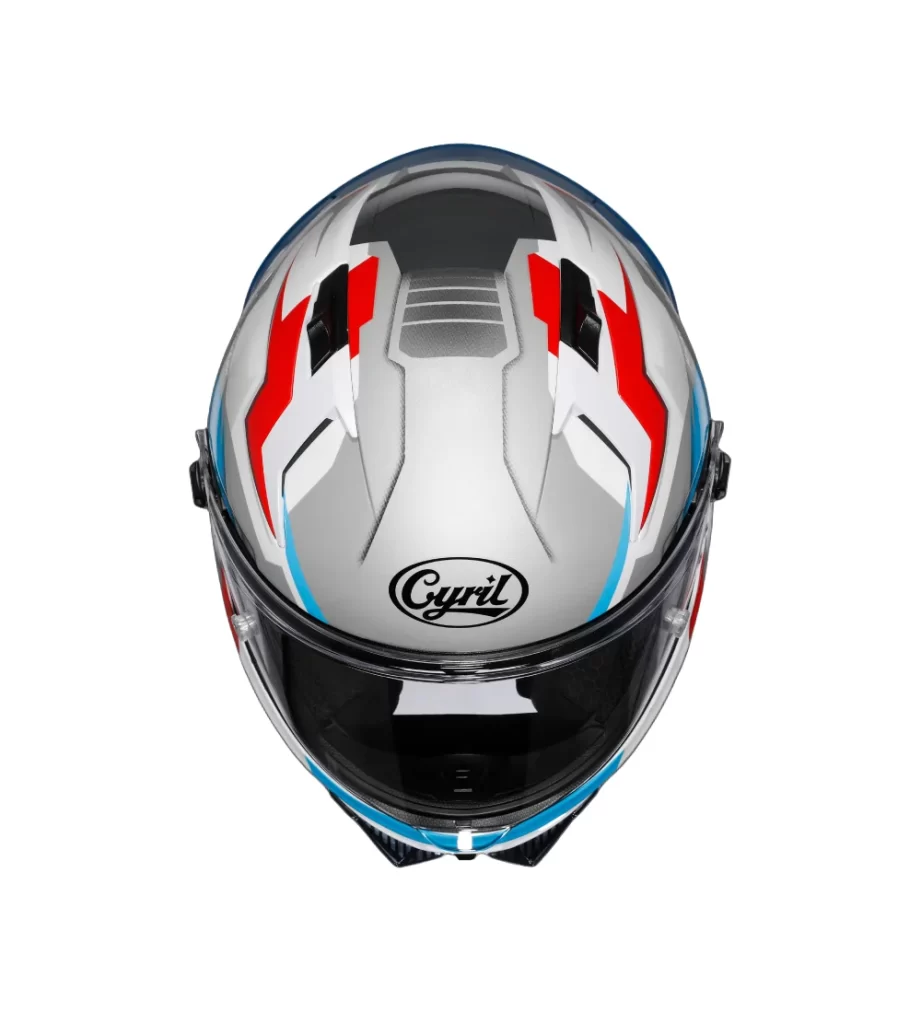 Gray Red White Blue Cyril Helmet Motorcycle