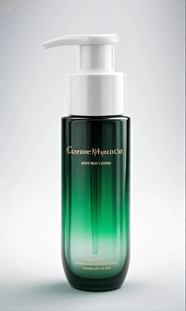 Green Bottle White Pump Cosmetics
