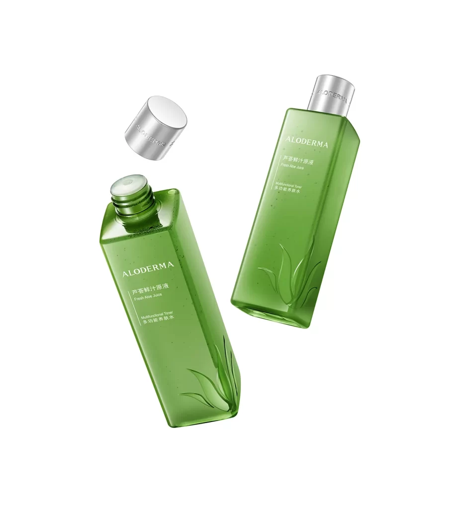 Green Bottles Aloderma Fresh Aloe Juice