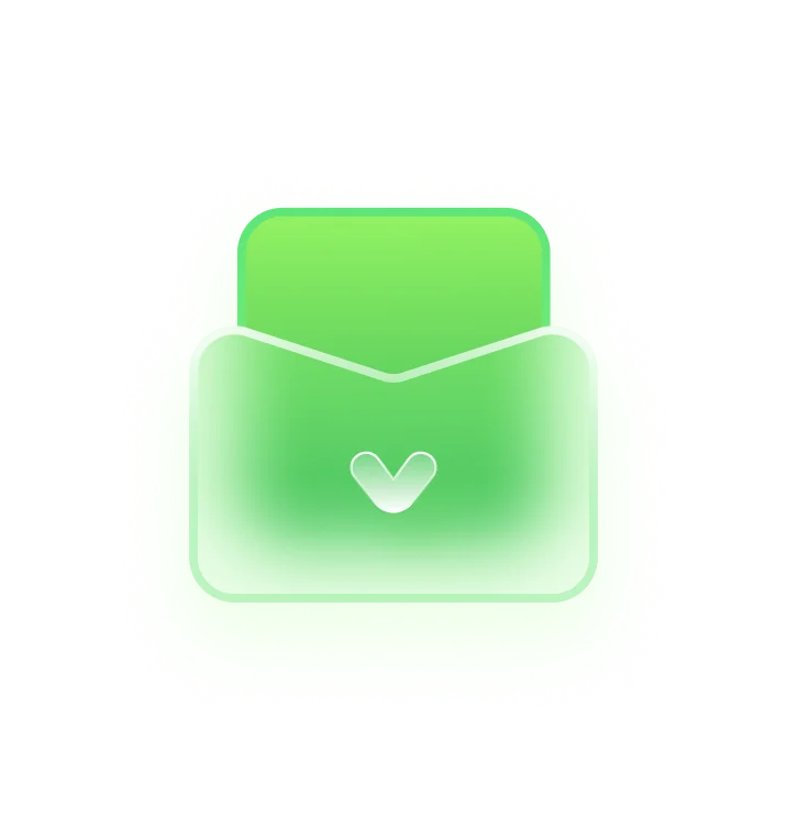 Green Envelope Heart Icon