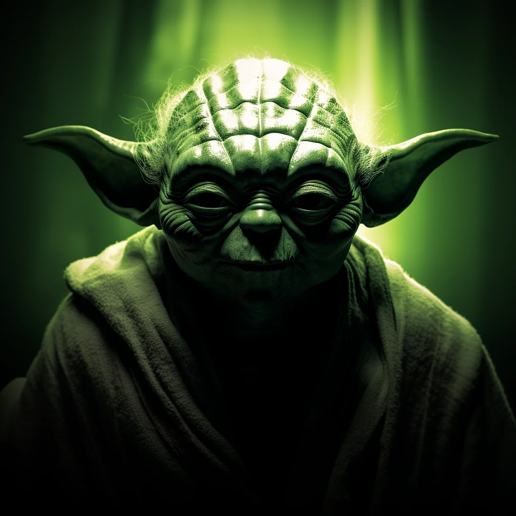 green Yoda Master silhouette photography