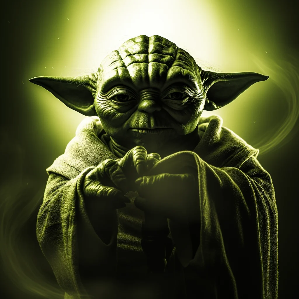 green Yoda silhouette photography Master