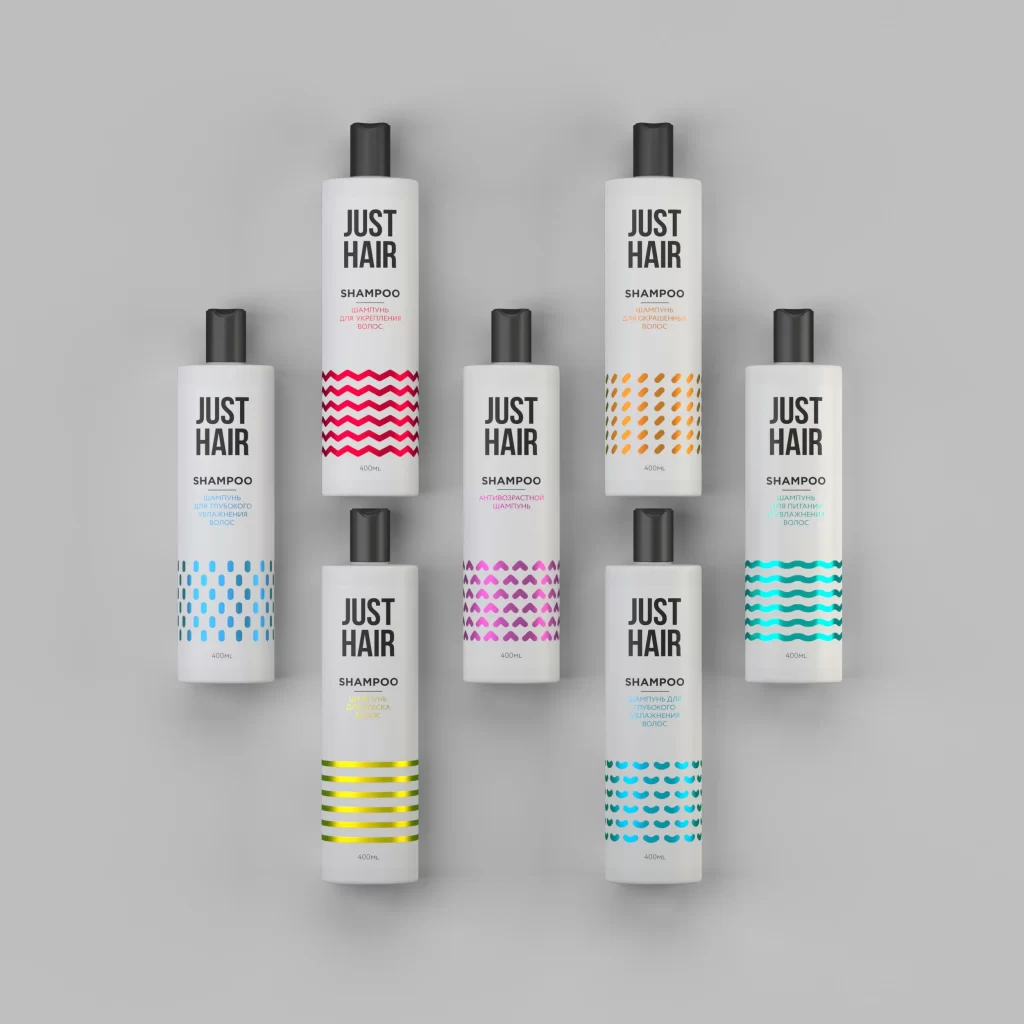 Haircare Bottle White Colorful Design Shampoo