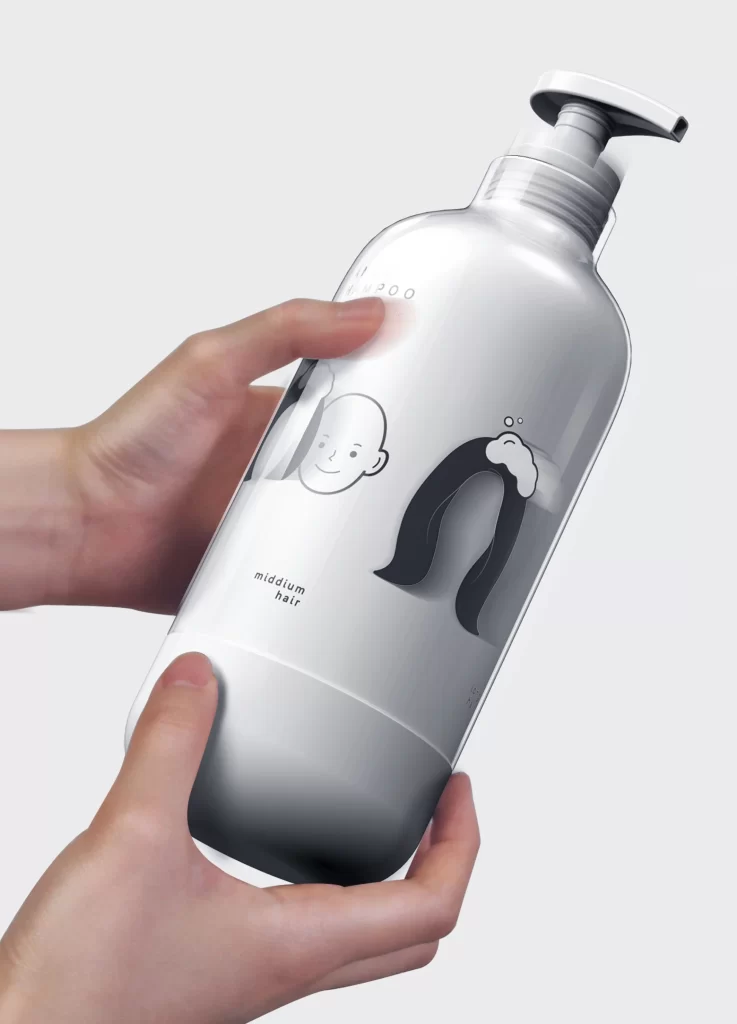 Haircare Bottle White Pump gray Dispenser