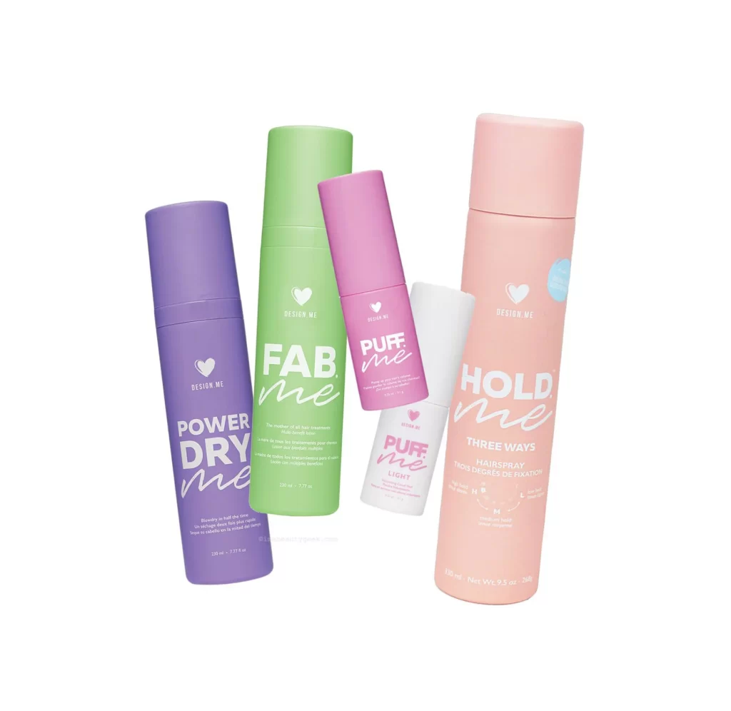 Haircare Spray Bottle Green Pink Purple Design