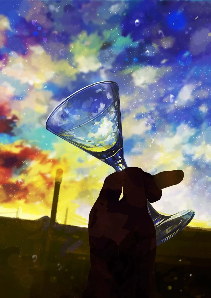 Hand Glass Sky Sunset Artistic