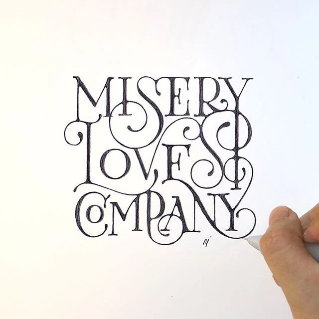 Hand Lettering Black White Typography