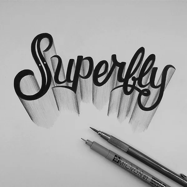 Hand Lettering Black White Calligraphy