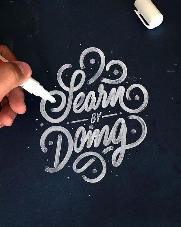 Hand Lettering White Black Calligraphy Motivational