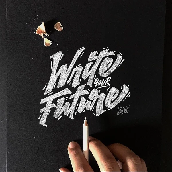 Hand Lettering White Black Motivational Art