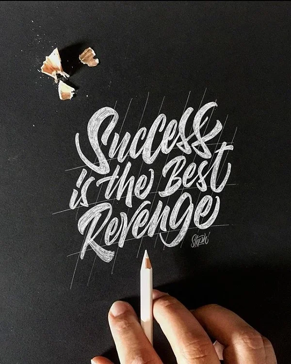 Hand Lettering White Black Motivational Quote