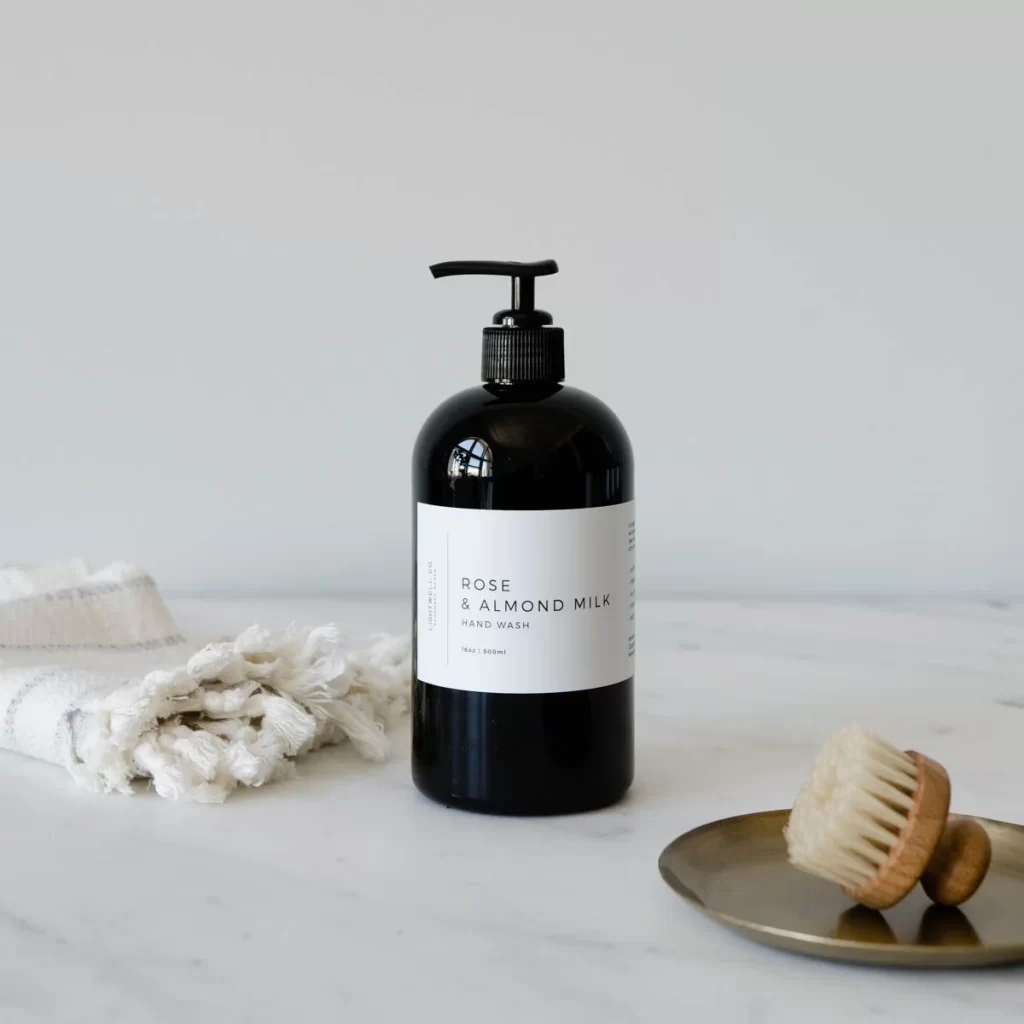 Hand Wash Bottle Black Pump gray Dispenser