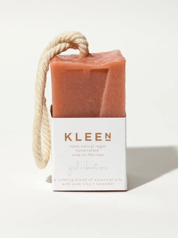 Handcrafted Soap Rope Natural Vegan Calming Essential Oils Pink Clay Lavender