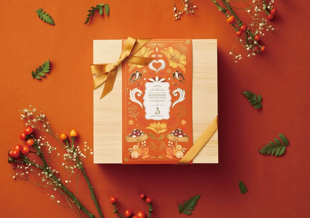 Handmade Gift Box Orange Yellow Floral
