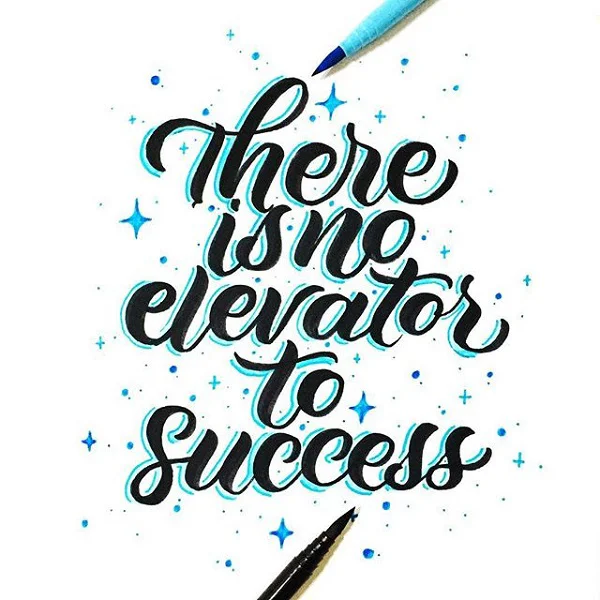Handwritten Quote Black Blue Motivational