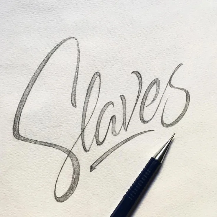 Handwritten Script Black White Calligraphy Pen