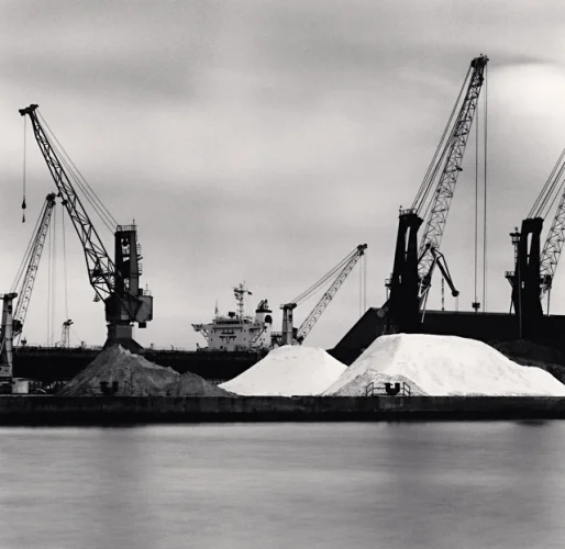 Harbor Cranes Industrial High Contrast Moody