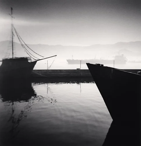 Harbor Silhouettes Dramatic High Contrast Mysterious Atmospheric