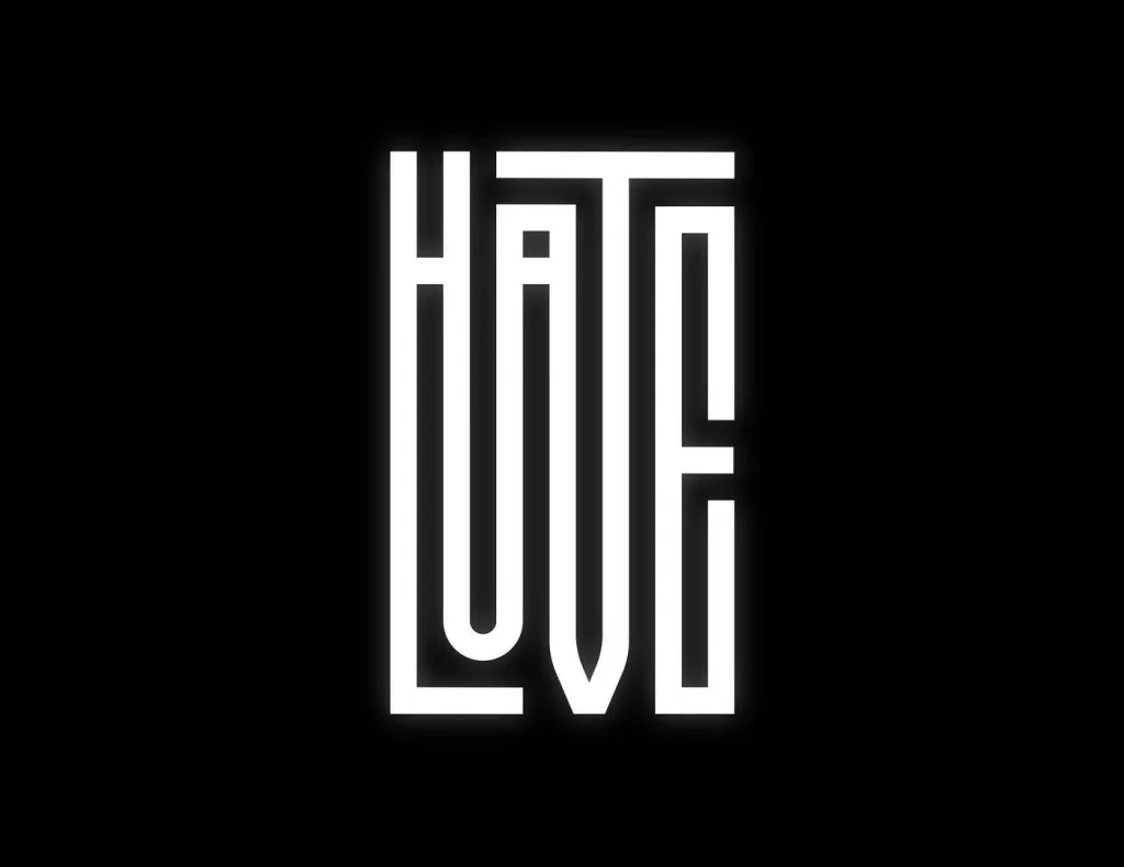 Hate White Black Typography