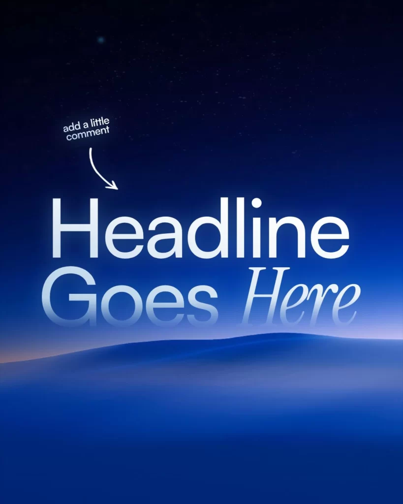 Headline Text Blue Night Sky
