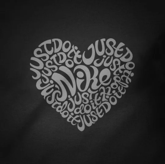 Heart Shape White Black Typography