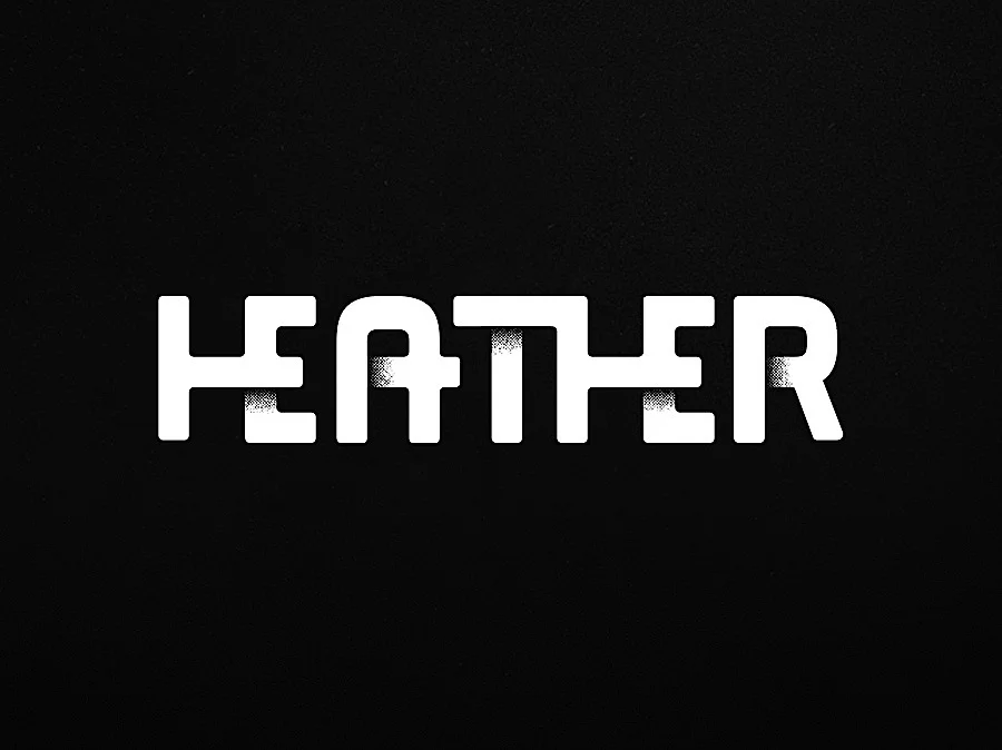 Heather White Black Typography