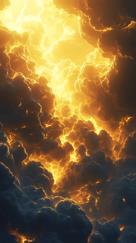 Heavenly Light Clouds Radiant Glow