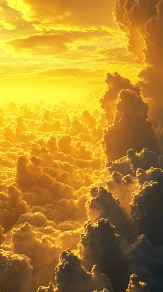Heavenly Scene Golden Light Clouds 464