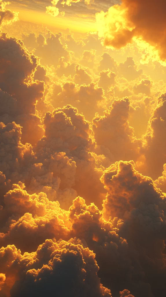 Heavenly Scene Golden Light Clouds 509