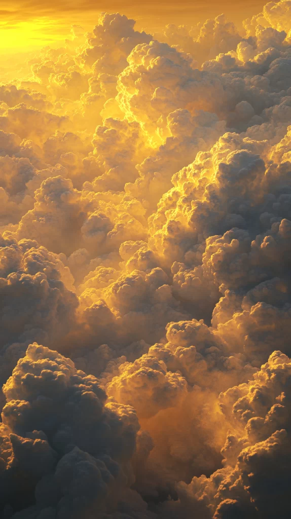 Heavenly Scene Golden Light Clouds 883