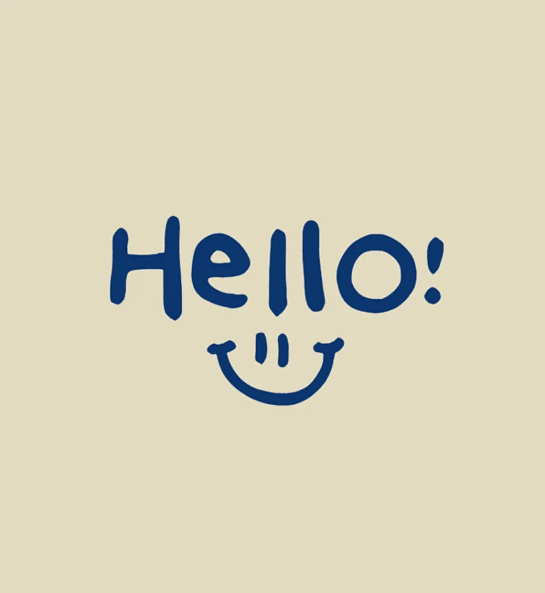 Hello Smile Blue Yellow Greeting Card