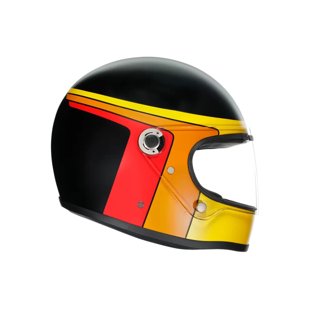 Helmet Black Orange Yellow Red