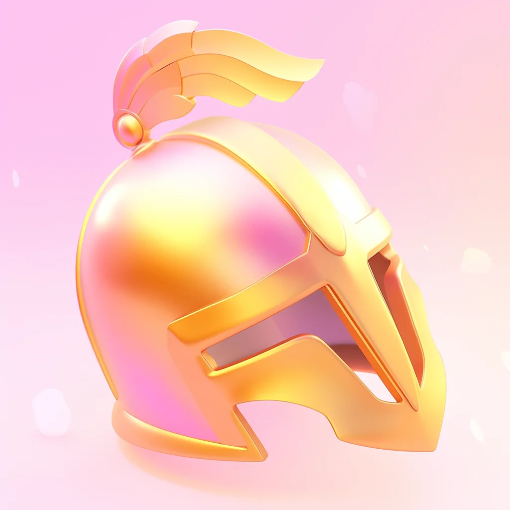 helmet golden 3D icon game cartoon cute lovely