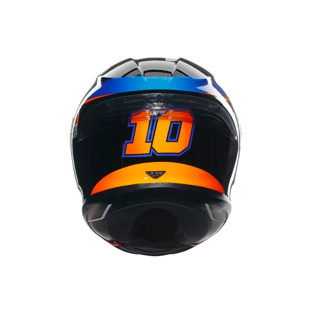 AGV Helmet Racing Number Blue Orange Black