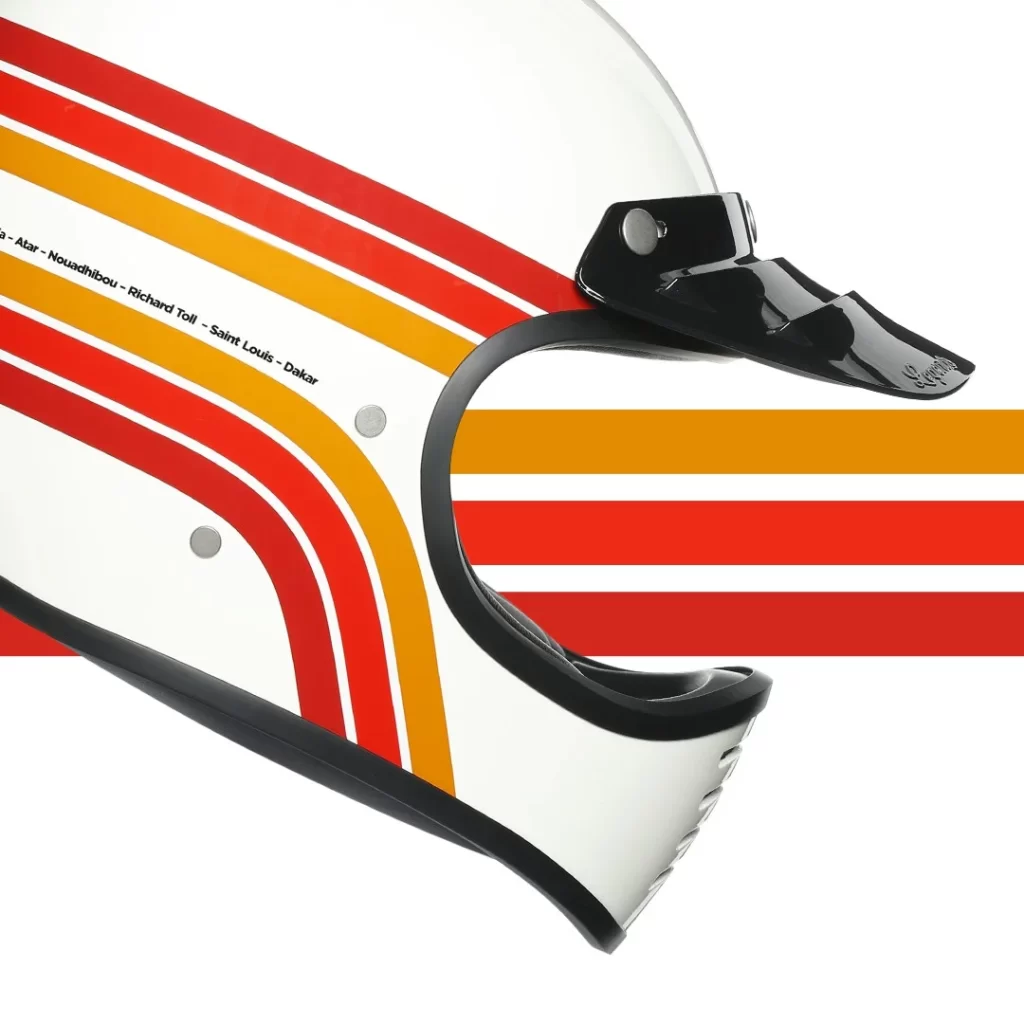 Helmet Racing Stripes White Red Orange