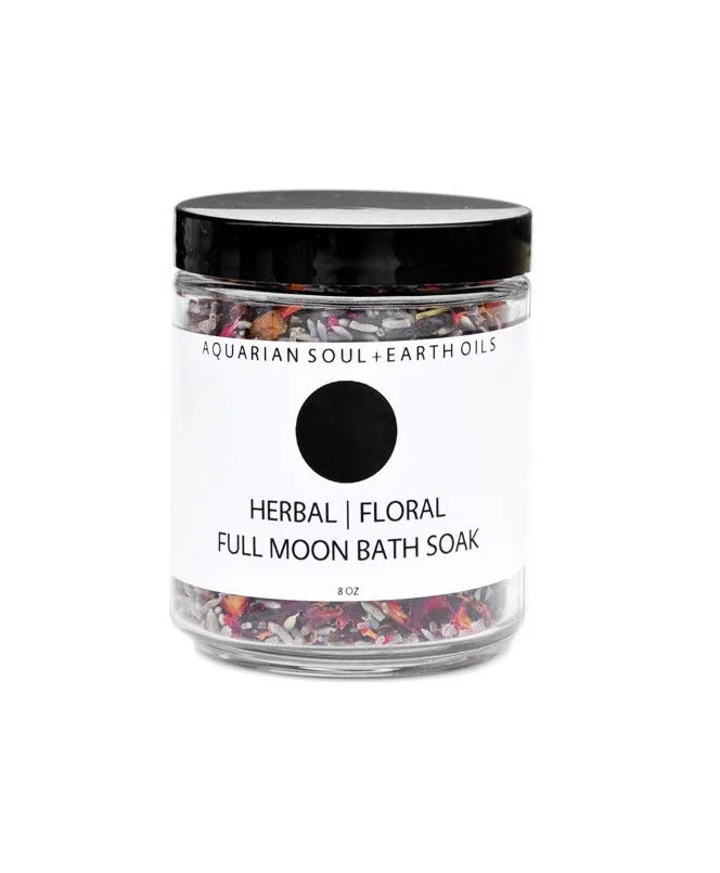 Herbal Floral Bath Soak Jar Clear Black Lid