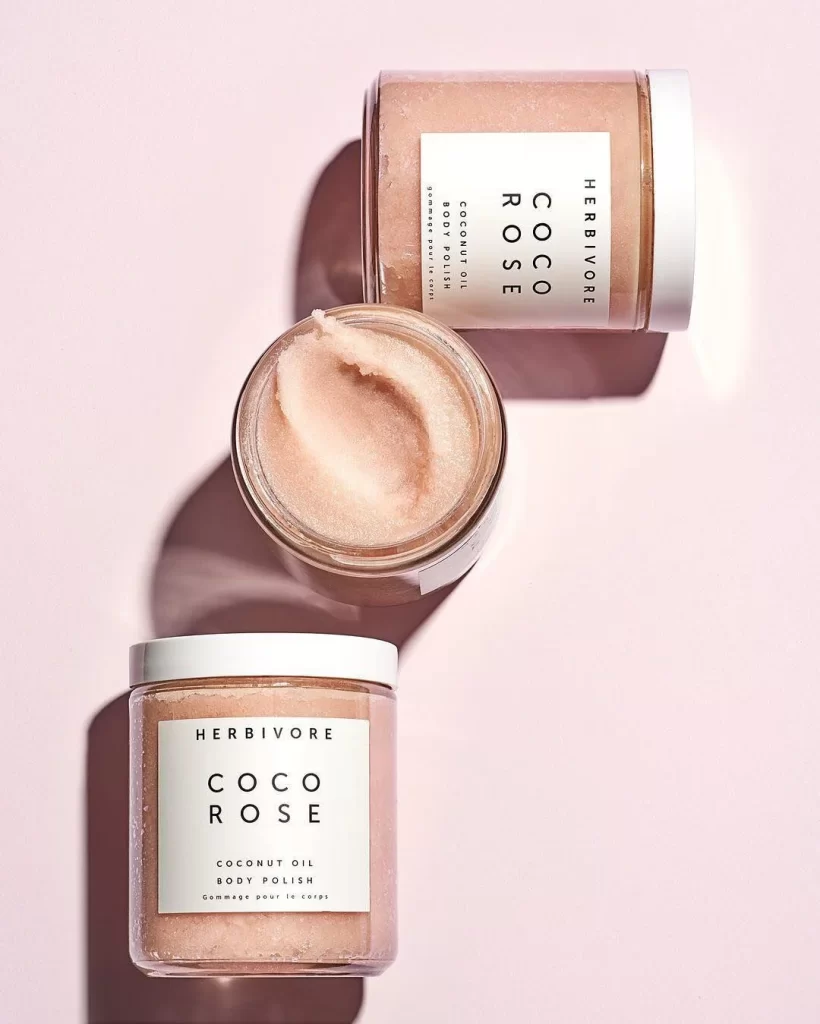 Herbivore Coco Rose Coconut Oil Body Polish Jar Pink Exfoliating