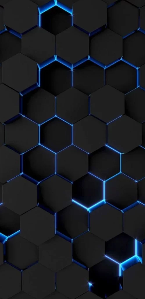 Hexagonal Dark Blue Lighting Futuristic