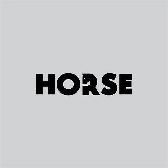 Horse Black White Typography